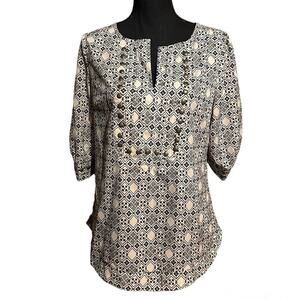 Pomelo Studded Medallion Print Career Top Women's M Medium